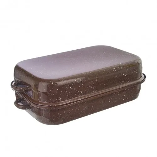 Pekáč smalt BROWN 42,5x27,5 cm víko , XL