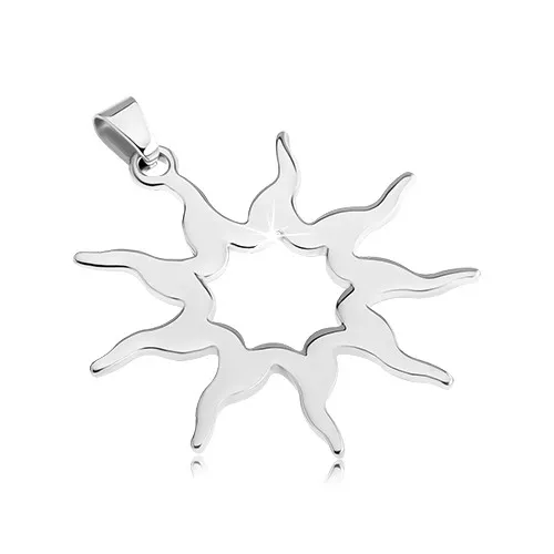 Přívěsek z chirurgické oceli - velké slunce s paprsky