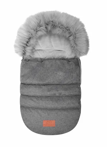 BocioLand Dětský zimní fusak s kožešinkou 90 x 50 cm, nepromokavý, šedý