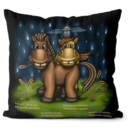 Polštář Prší, prší (Velikost: 55 x 55 cm)