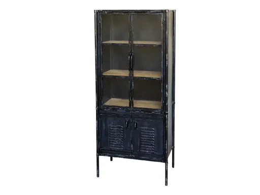 Černá antik kovová komoda Carine - 60*38*140cm Chic Antique