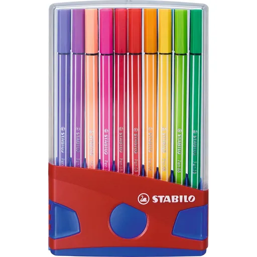 Prémiový vláknový fix STABILO Pen 68 Colorparade 20 ks deskset antracit světle modrá
