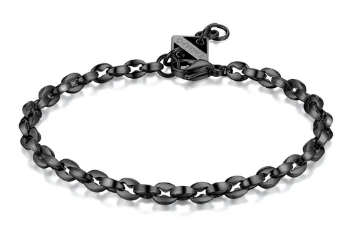 S'Agapõ Pánský černý náramek z oceli Ripple SRP42