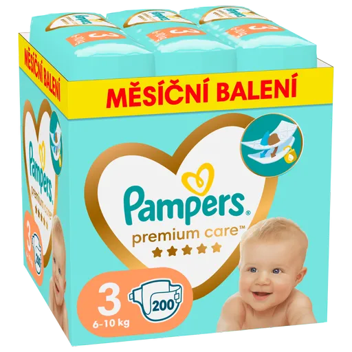 Pampers Premium Care vel. 3 6–10 kg dětské pleny 200 ks