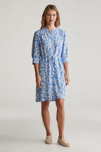 ŠATY GANT REG FLORAL PRINT SS SHIRT DRESS PERFECT BLUE