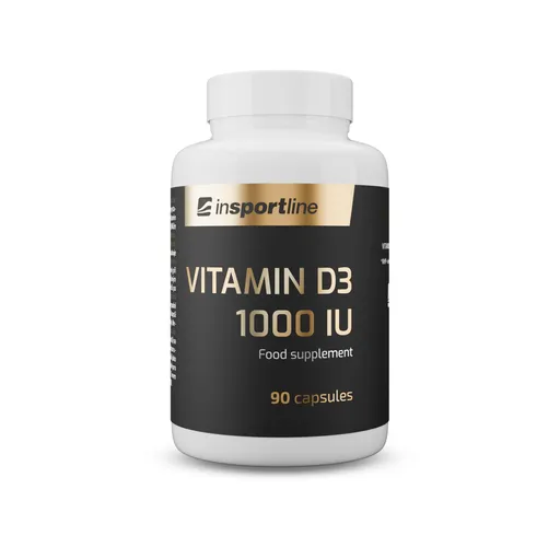 Doplněk stravy inSPORTline Vitamin D3 1000 IU, 90 kapslí