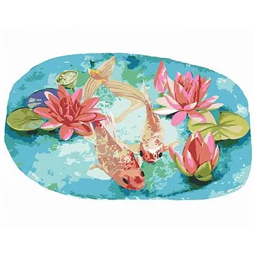 Kapři mezi lotusy, 80×100 cm, vypnuté plátno na rám (6050573)