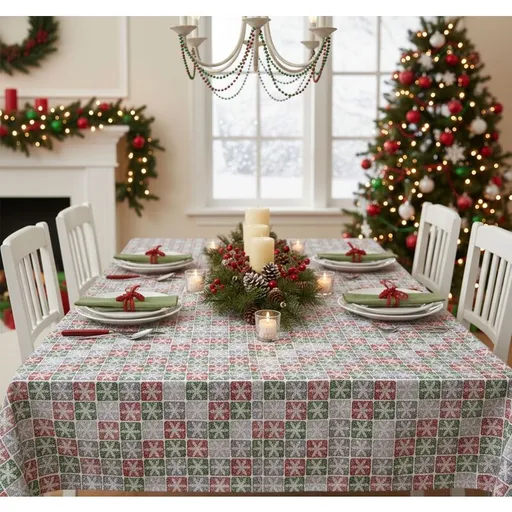 Ubrus bavlněný, Vánoční vločka 140 x 180 cm