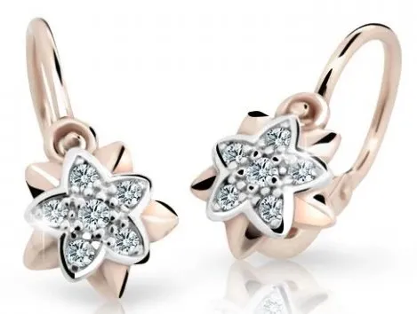 Cutie Diamonds Dětské bicolor náušnice Kytičky ze zlata s brilianty DC2210-10-00-X-4