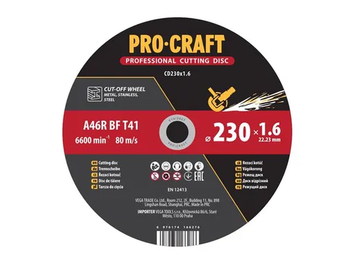 Kotouč řezný PROCRAFT 230x1,6mm