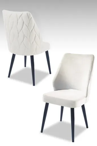 Sada židlí (2 kusy) Pufi - Cream, Black