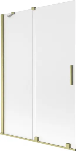 MEXEN/S Velar dvoukřídlá posuvná vanová zástěna 120 x 150, dekor, zlatá kartáčovaná 896-120-000-31-55