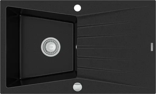 MEXEN Cesar granitový dřez 1-mísa dřez s odkapávač 775x470 mm, černá 6514771010-77