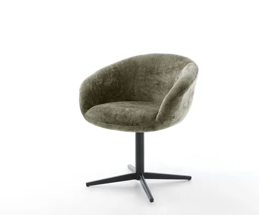 Jídelní židle Vinka-Flex s područkami žinylka olivová podnož