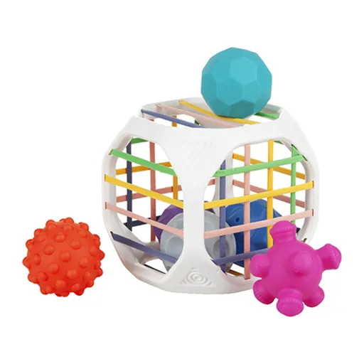 Babyono Senzorická multifunkční hračka 4v1- Kostka