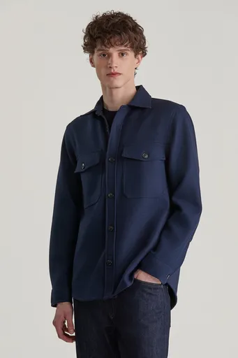 KOŠILE GANT WOOL BLEND OVERSHIRT EVENING BLUE