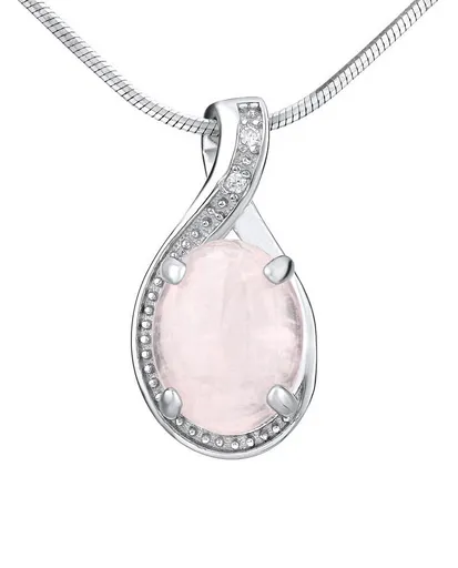 Silvego Stříbrný přívěsek s přírodním růženínem JST14810RU