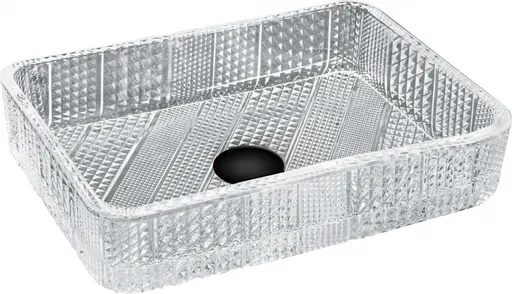 MEXEN Aura skleněné umyvadlo na desku 46x33, transparent 24024600