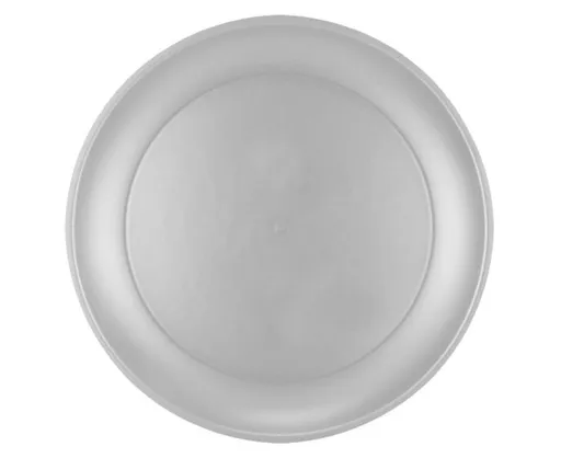 Plastový talíř stříbrný - Silvestr - 21 cm - 1 ks - GoDan