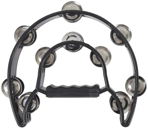 Cega Double Row Tambourine Black