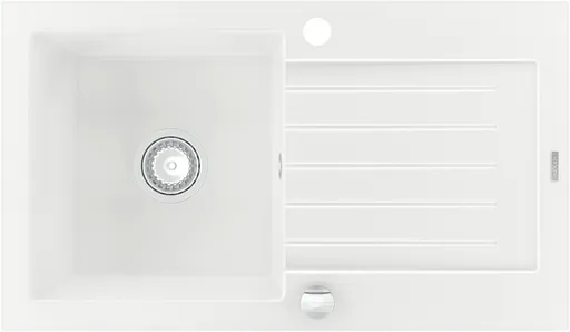 MEXEN Pablo granitový dřez 1 s odkapávačem 752x436 mm, bílá 6510751010-20