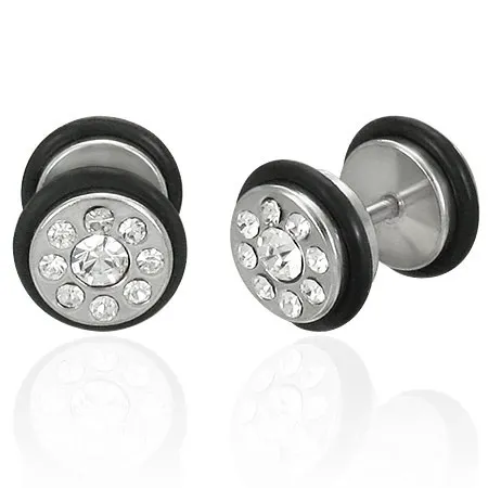 Fake plug s gumičkami a zirkony