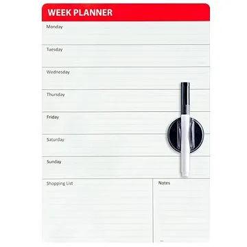 Balvi Magnetická popisovatelná tabule na lednici Week Planner 26240, bílá (26240)