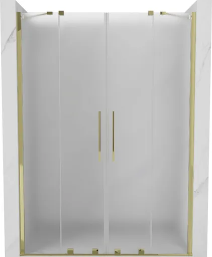 MEXEN/S Velar Duo posuvné sprchové dveře 140, dekor, zlatá 871-140-000-32-50