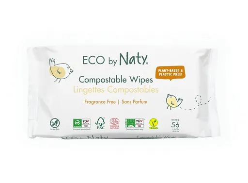 ECO by Naty Vlhčené ubrousky bez vůně pro citlivou pokožku 56 ks