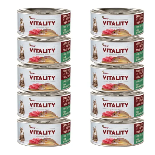 Akinu VITALITY Tuňák & síh konzerva pro kočky 10 x 70 g