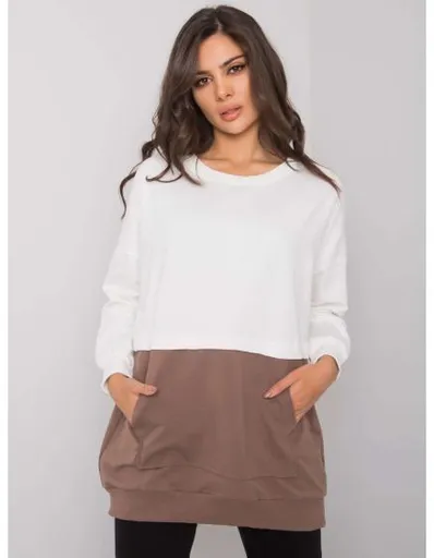 Dámská mikina klokaní Hartsville RUE PARIS ecru hnědá