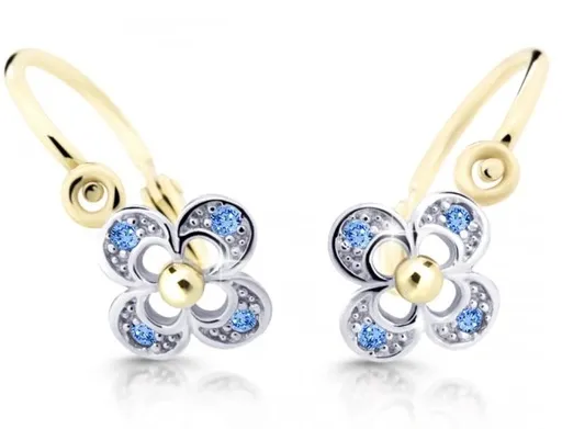 Cutie Jewellery Zlaté dětské náušnice C2200-10-X-1 světle modrá