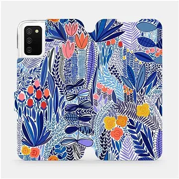 Flip pouzdro na mobil Samsung Galaxy A02S - MP03P Modrá květena (5903516765485)