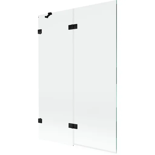 MEXEN/S Lunar vanová zástěna 2-křídlová levá 120 x 150, transparent, černá 897-120-100-70-00-L