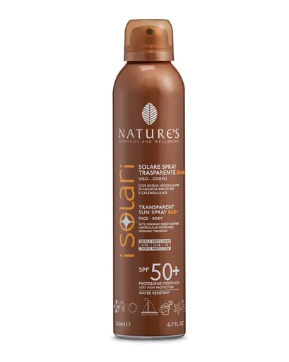 Nature´s i Solari Opalovací transparentní sprej pro děti SPF50+ 200 ml