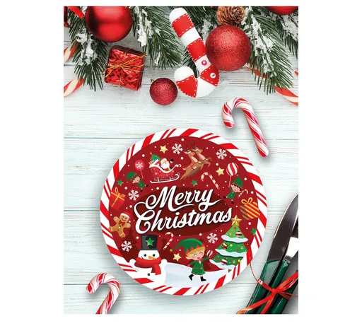 Guirca Papírové talíře - Merry Christmas 23 cm 6 ks