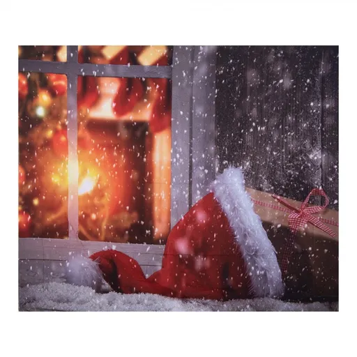 Vánoční látkové pozadí se santovo čepkou Christmas Wall Cloth - 180*1*210 cm Clayre & Eef