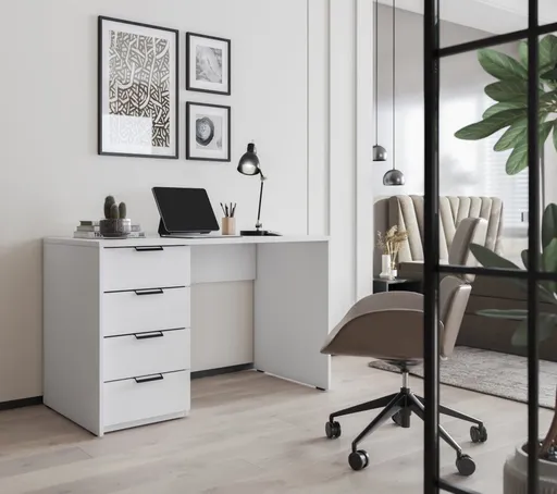 Barold Bílý psací stůl 140