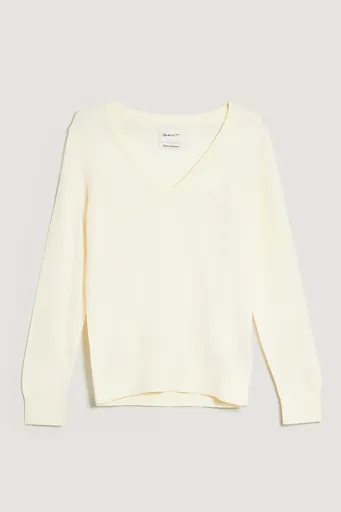 SVETR GANT LIGHT KNIT V-NECK CREAM