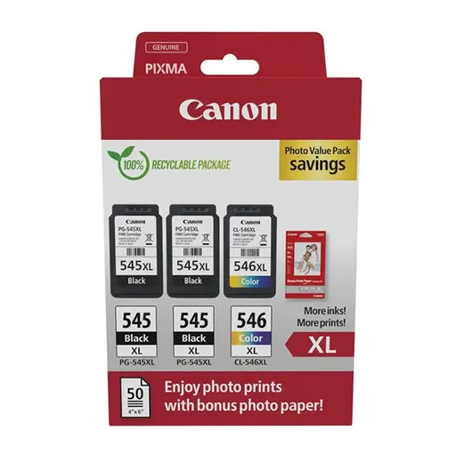 CANON PG-545-XL - originální cartridge, černá + barevná, 2x15ml/1x12,6ml