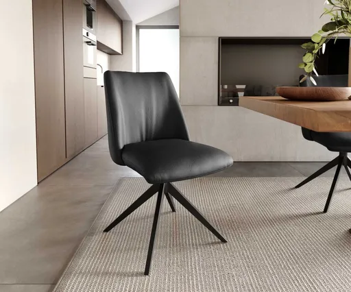 Otočná židle Elso-Flex křížová podnož široká kovová černá pravá