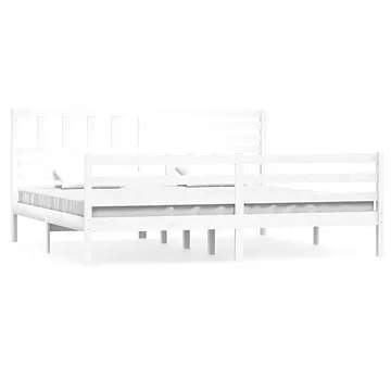 Rám postele bílý masivní dřevo 180 × 200 cm Super King, 3101104 (3101104)