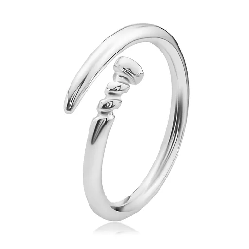 Prsten ze stříbra 925 - hřebík s krátkým závitem, rozdvojená ramena - Velikost: 54