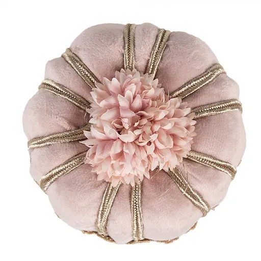 Dekorace růžový sametový dortík Cake pink Fancy - Ø 12*7 cm Clayre & Eef