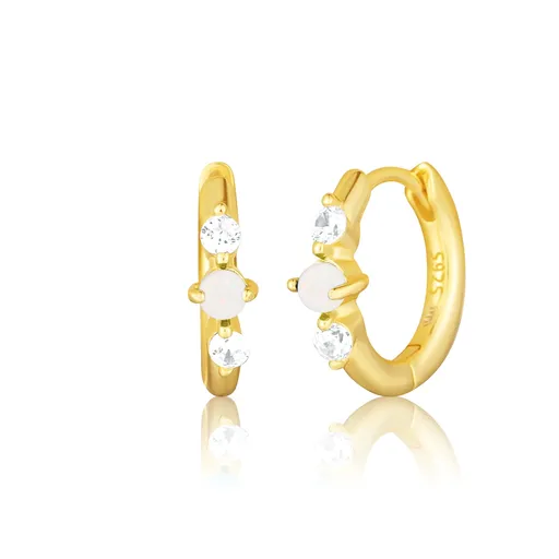 JVD Pozlacené náušnice kruhy se syntetickými opály SVLE3073XH2G100