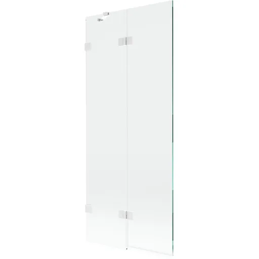 MEXEN/S Lunar vanová zástěna 2-křídlová levá 80 x 150, transparent, bílá 897-080-100-20-00-L