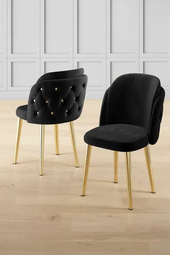 Sada židlí (6 kusů) Axle - Black, Gold