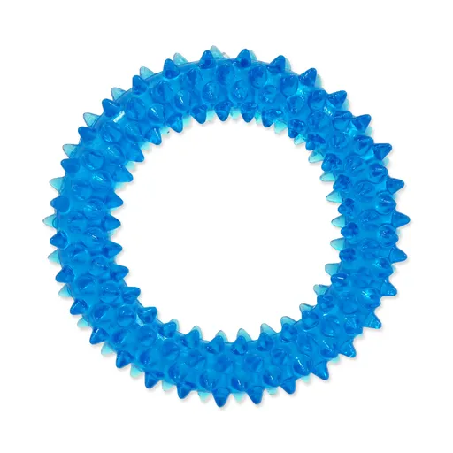 Dog Fantasy Hračka kroužek vroubkovaný modrý 7 cm