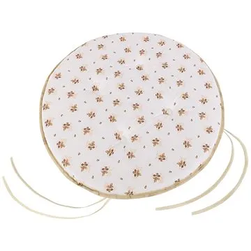 Bellatex Adéla kulatý hladký - průměr 40 cm, výška puru 3 cm - béžová kytička (4943)