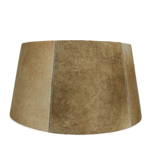 Hnědo béžové stínidlo na lampu z hovězí kůže 50 cm - 40*50* h 26 cm Mars & More